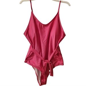 NWOT Plus Hot Pink Spaghetti Strap Plain swimwear/ one piece/ swimsuit 🩱 3XL